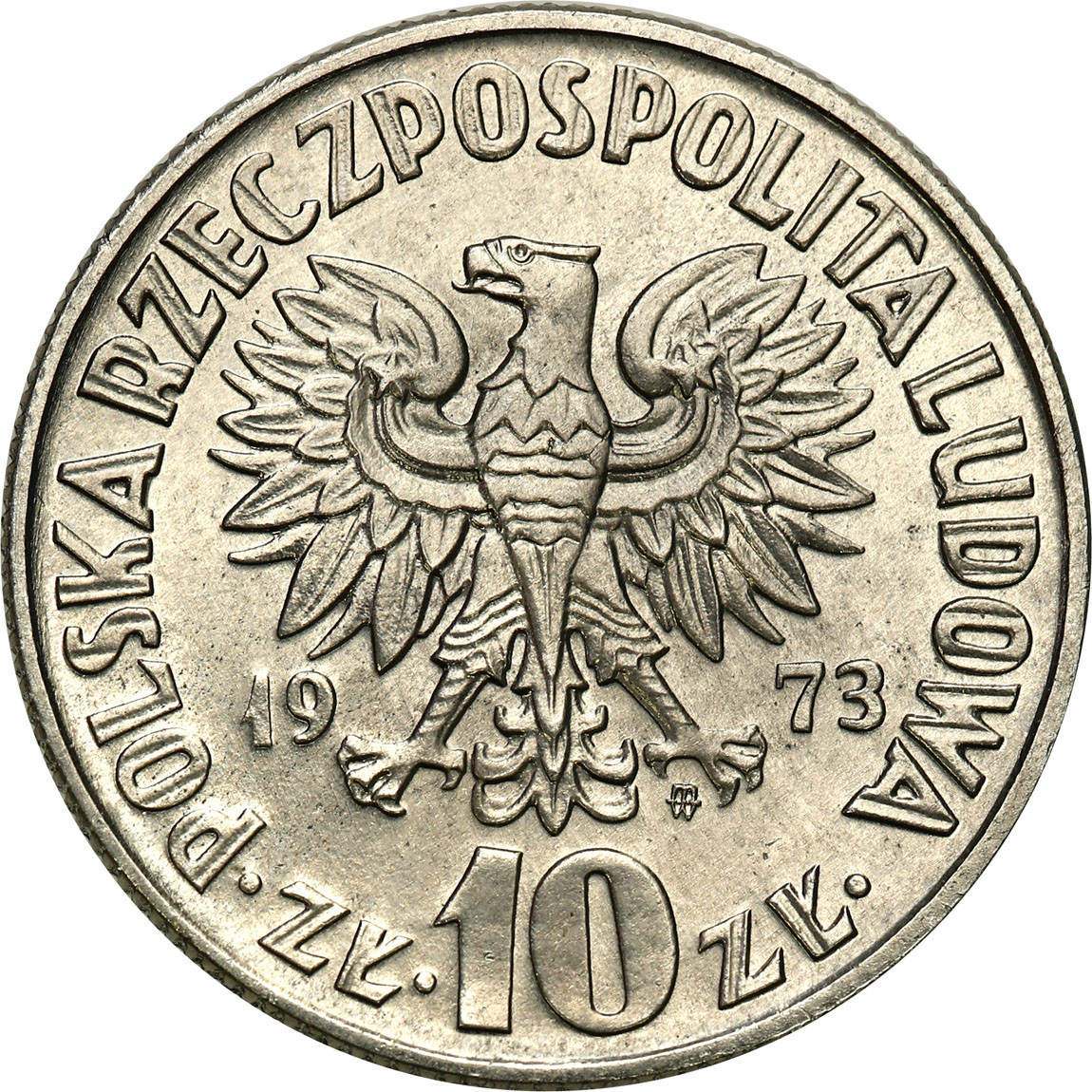 PRL. PRÓBA Nikiel 10 złotych 1973 - Mikołaj Kopernik